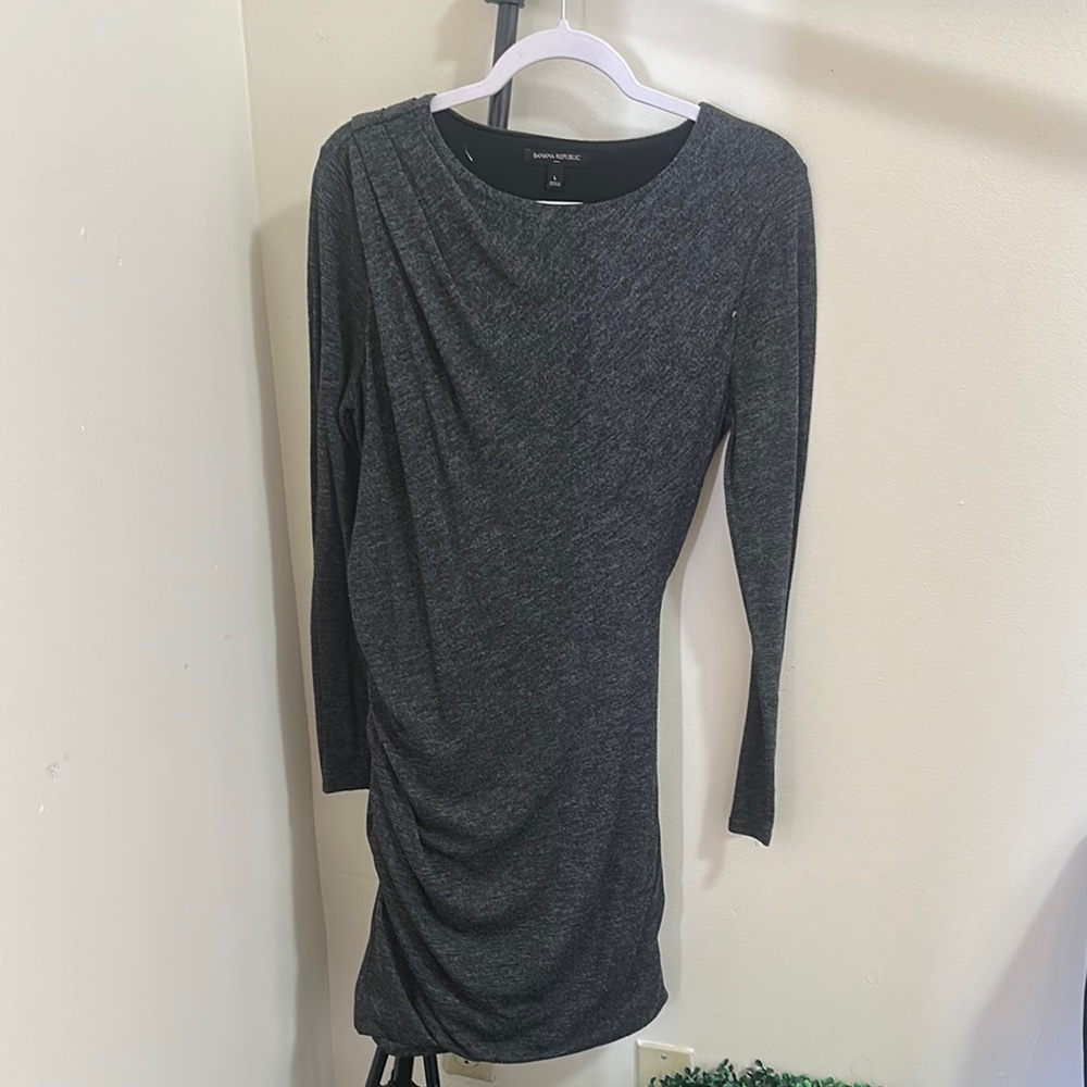 Banana Republic Dark Gray Long Sleeve Dress